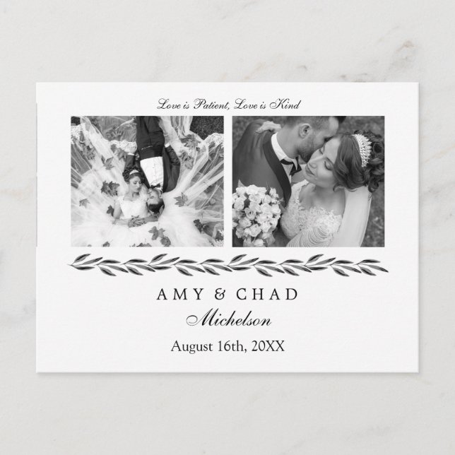 Elegant Blank and White Wedding Collection Postcard (Front)