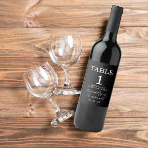 Elegant Blank And White Wedding Wine Label