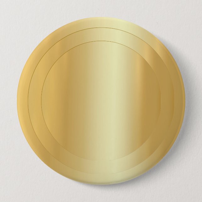 Elegant Blank Faux Gold Template Add Your Text Button (Front)