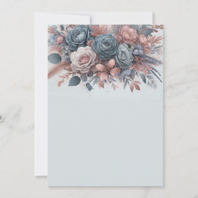 Elegant Blank Floral Wedding  Invitation (Front)