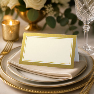 Elegant Blank Gold Glitter Border Place Card