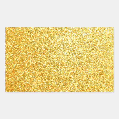 Elegant Blank Gold Glitter Template Trendy Glamour Rectangular Sticker