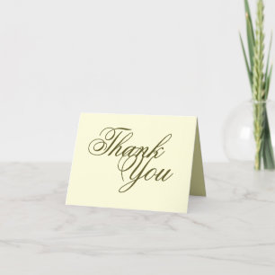 Elegant Blank Light Yellow Letterpress Thank You Card