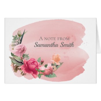 Elegant Blank Personalized  Pink Watercolor Floral by ALittleSticky at Zazzle
