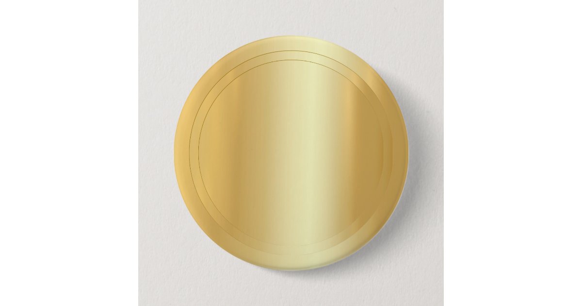 Elegant Blank Template Add Your Text Gold Look Button | Zazzle