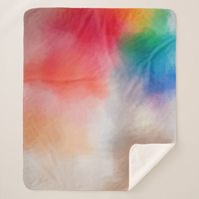 Elegant Blank Template Modern Colorful Abstract Sherpa Blanket (Front)