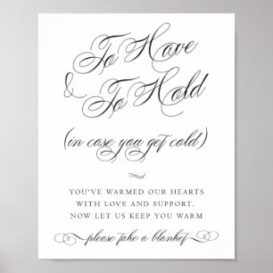 Elegant Blanket Black Calligraphy   Chic Party Poster