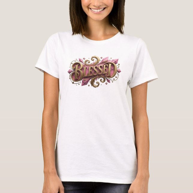 Elegant BLESSED Visual Design T-Shirt (Front)