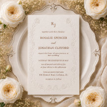 Elegant Blind Floral Letterpress Wedding