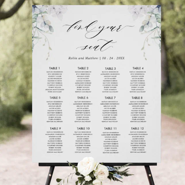 Elegant Bliss, Wedding Seating Chart Sign | Zazzle