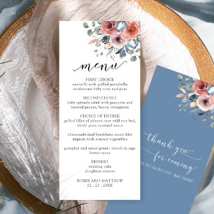 Elegant Blissful Floral Wedding Menu
