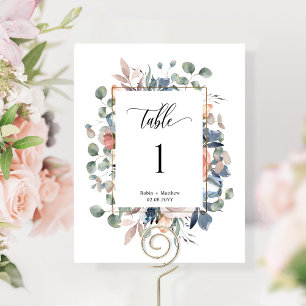 Elegant Blissful Floral Wedding Table Number