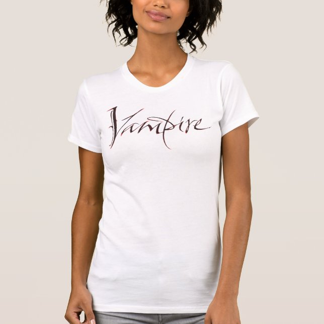 Elegant Blood Calligraphy Vampire Halloween Tshirt (Front)