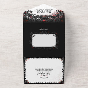 Elegant Blood Splatter Halloween - Together With All In One Invitation