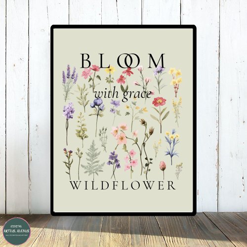 Elegant Bloom With Grace Botanical WildFlowers  Poster