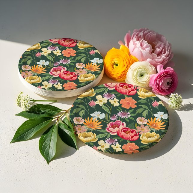 Elegant Blooming Floral Botanical Garden Girly Paper Plates (Elegant Blooming Floral Botanical Garden Girly Paper Plates)