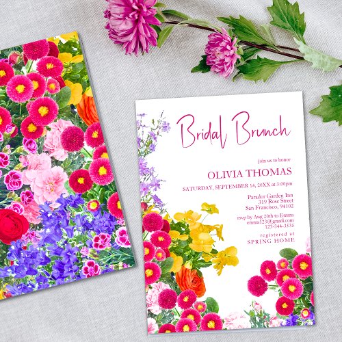 Elegant blooming floral Bridal Brunch Invitation