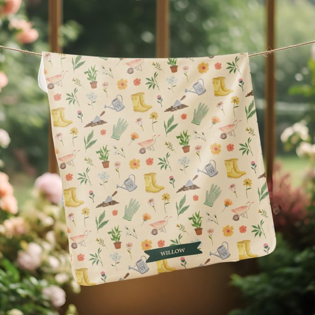Elegant Blooming Floral Garden Name & Monogram Baby Blanket (Elegant Blooming Floral Garden Name & Monogram Baby Blanket)