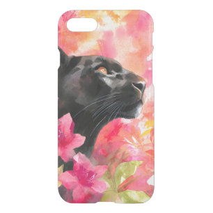 Elegant Blooming Floral Wild Black Panther iPhone SE/8/7 Case