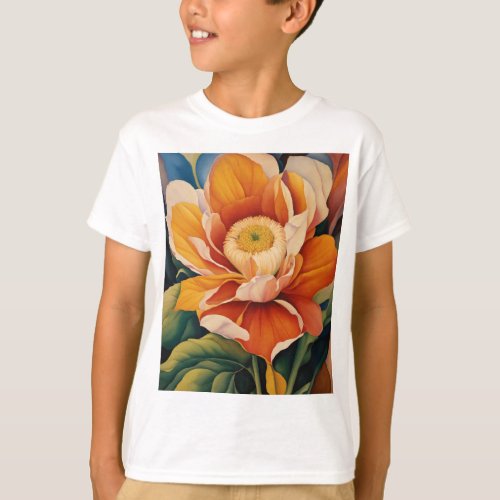 Elegant Blooming Flower Design T_Shirt