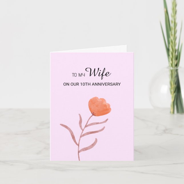 Elegant Blooming Peony Flower Love Anniversary Card (Front)