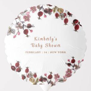Elegant Blooming Wildflower Berry Baby Shower  Balloon
