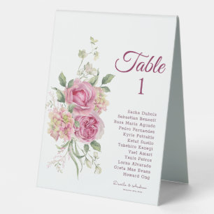 Elegant Blooms Personalized Wedding Table Number Table Tent