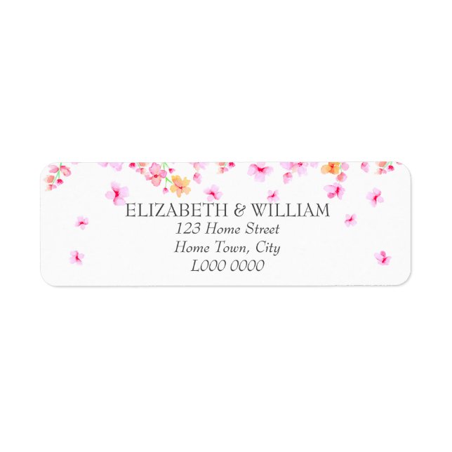 Elegant Blossom Address Label (Front)