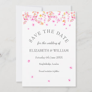 Elegant Blossom Floral Wedding Save the Date Card