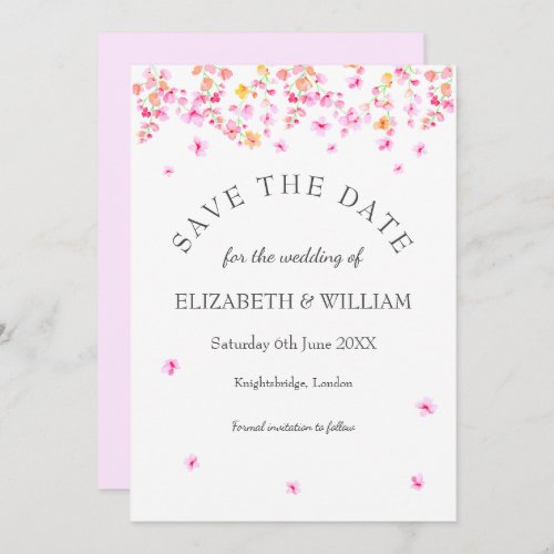 Elegant Blossom Floral Wedding Save the Date Card