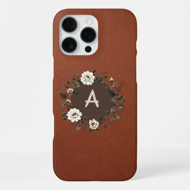  Elegant Blossom Monogram Iphone Case (Back)