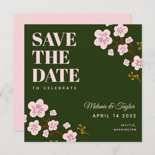Elegant Blossom Patch Save the Date Invitation