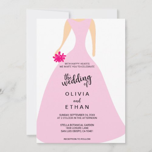 Elegant blossom pink chic Wedding Invitation