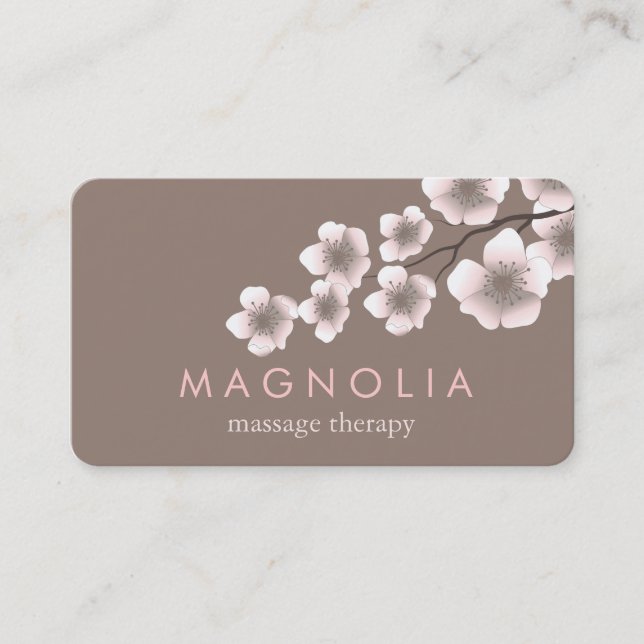 Elegant Blossom Pink Chic Zen Business Card (Front)