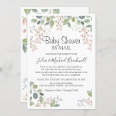 Elegant Blossom Watercolor Baby Shower by Mail Invitation (Front/Back)