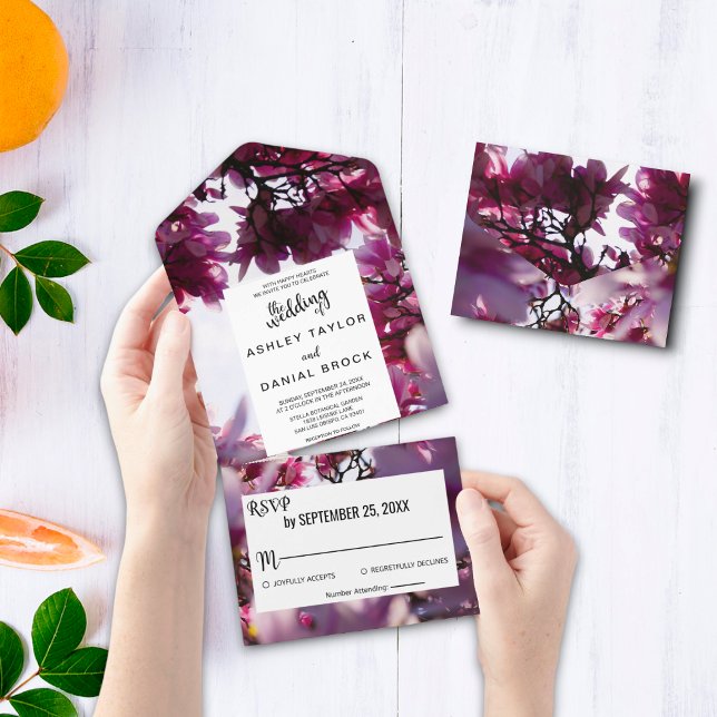 Elegant blossoms floral All in One Wedding Invite (Creator Uploaded)