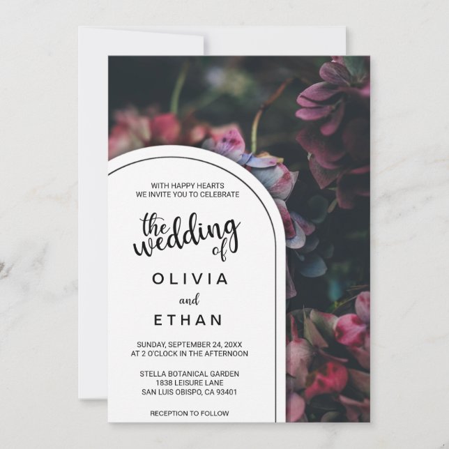 Elegant blossoms pink roses Wedding Invitation (Front)