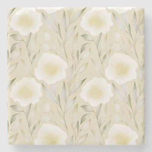 Elegant Blossoms Stone Coaster 