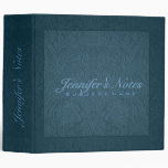 Elegant Blue 2 Floral Design Suede Leather Look Binder