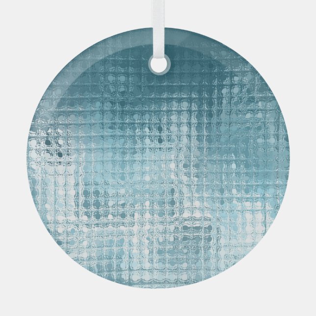 Elegant Blue Abstract: Beautiful Background Glass Ornament (Front)