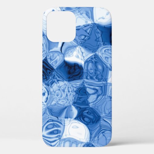 Elegant Blue Abstract Geometrical Shapes Artwork  iPhone 12 Pro Case