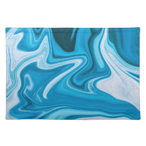 Elegant Blue Abstract Ripple  Place Mat
