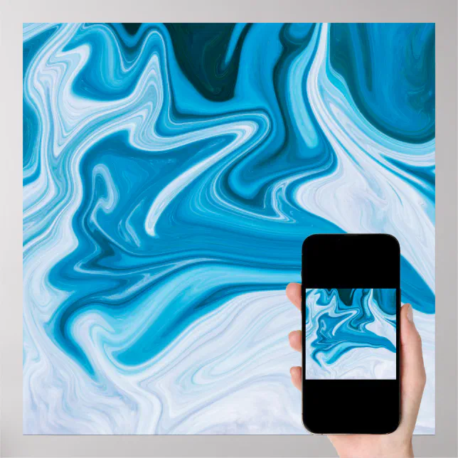 Invitations Abstract Ripple Elegant Blue Abstract Ripple | Poster | Zazzle