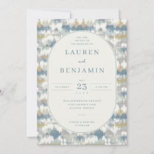 Elegant Blue Abstract Waves Invitation