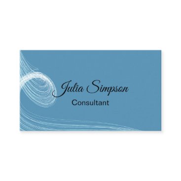Elegant, Blue, Abstract, Wavy Lines, Consultant Business Card Elegant, Blue, Abstract, Wavy Lines, Consultant Business Card
