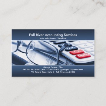 Elegant Blue Accounting Business Card by zazzlez_com at Zazzle