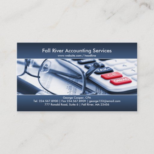 Customizable Elegant Blue Accounting Business Card