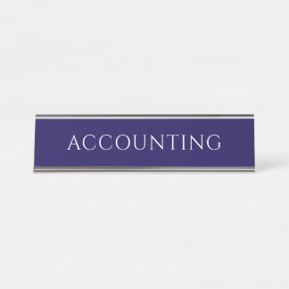 Elegant Blue Accounting Office Name Plate