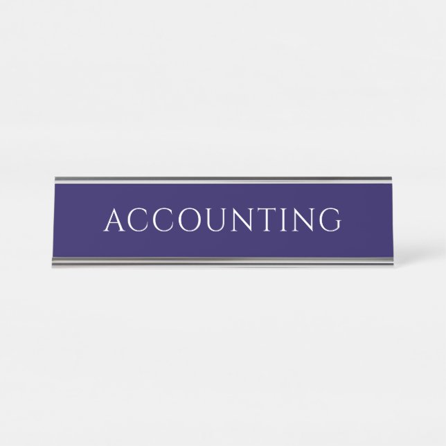 Elegant Blue Accounting Office Name Plate (Front)