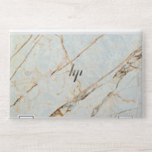 Elegant Blue Agate and Gold Foil Marble laptop
